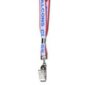 Direct Screen Printed Lanyard with Swivel Bulldog Clip (19"x5/8")